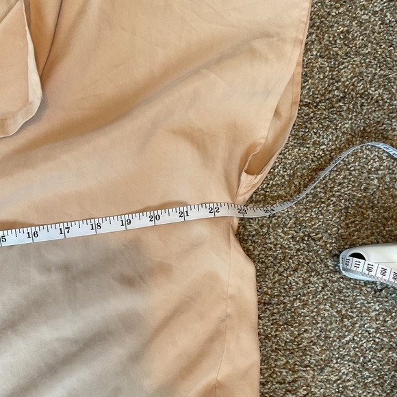 Eileen Fisher Short Sleeve TENCEL Popover Top. Peach/Beige color. Size Medium - Picture 5 of 7